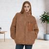 Women's Fleece Jacket Long Sleeve Zip Up Sherpa Coats Fall Winter Loose Fit Fuzzy Outerwear with Pockets