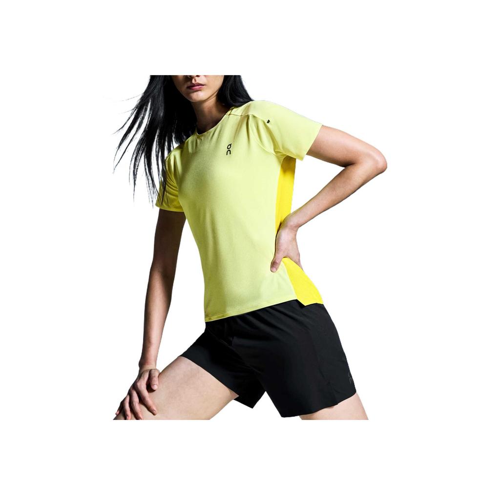 On Performance Comfortable Breathable Round Neck Short Sleeve Running T-Shirt Women T-Shirts Light-Yellow 1WE10312995