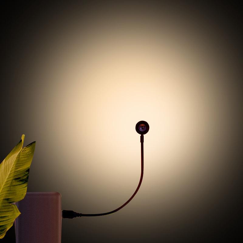 

Лампа Заката USB Радужный Проектор Атмосферный Ночник Домашнее Украшение Фотографическое Освещение Настенный Декор для Кофейни 18CM