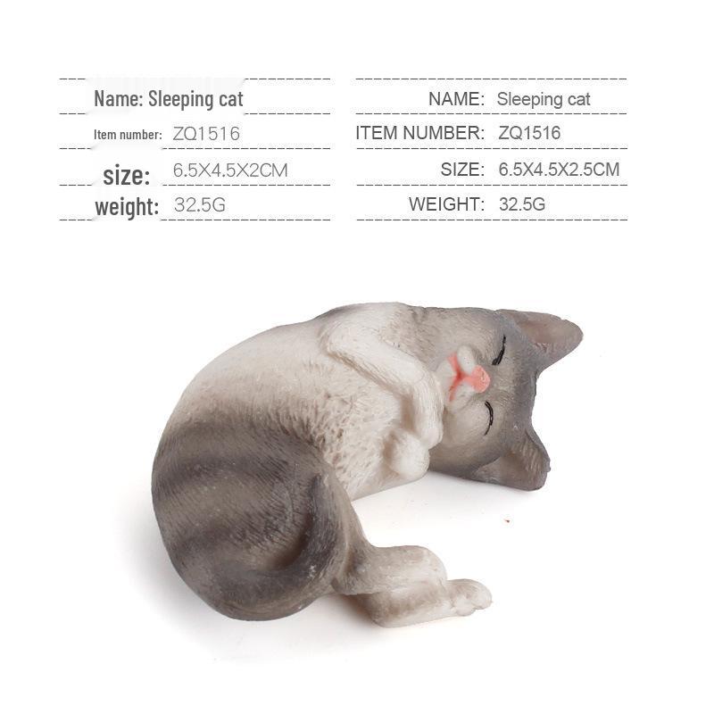 Persian Cat Model - Orange Cat Side Sleeping Sand Table Decoration