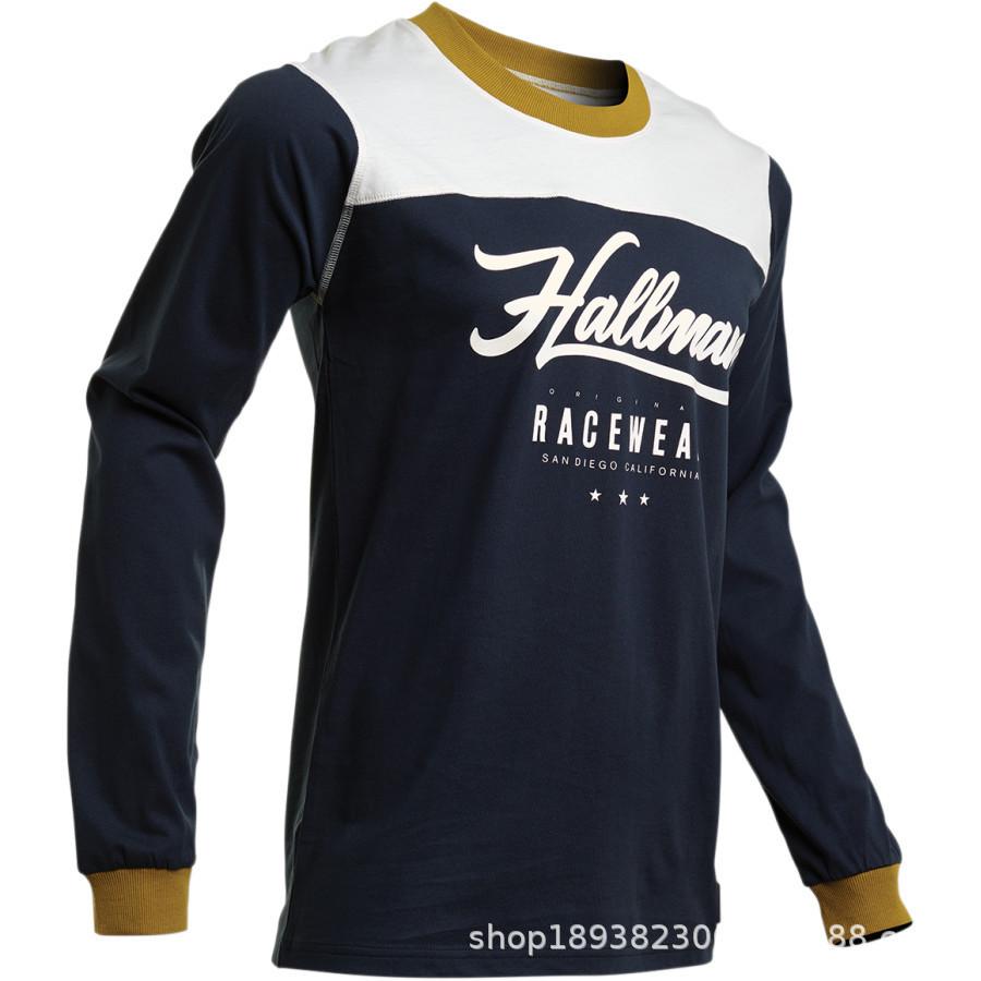 Downhill Suit Mountain Bike Riding Suit Long Top Off-Road Motorcycle Suit T-Shirt Ball Suit Crew Neck Formulation Summer