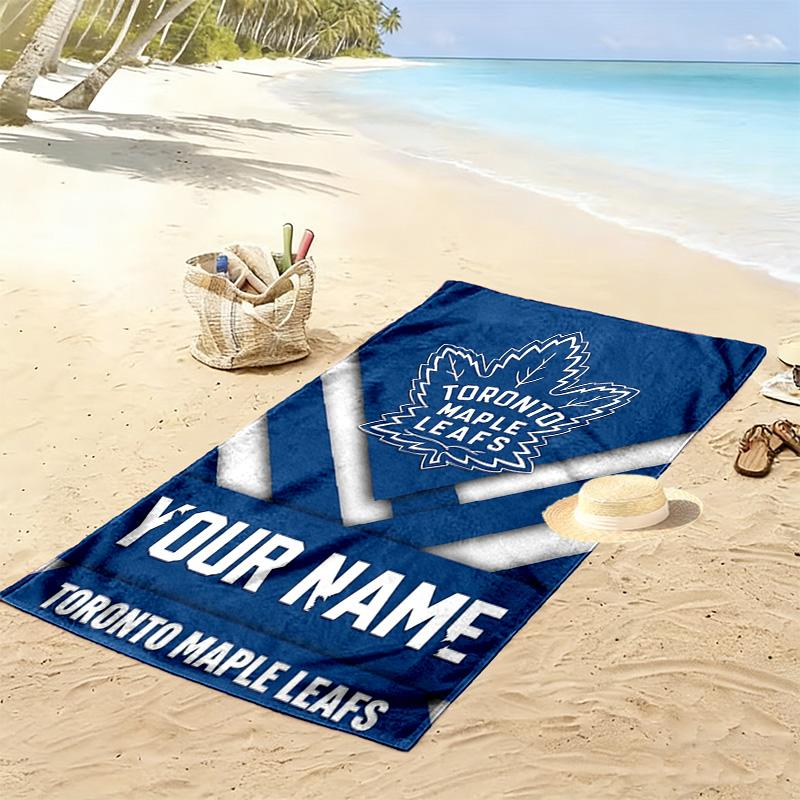 Name Custom Toronto Maple Leafs Print Beach Towel, Large Soft Quick Dry Towel for Beach Camping Swimming