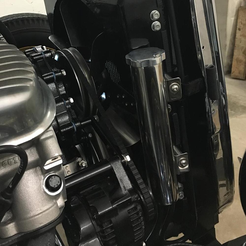 2"x13" rustfritt stål radiator overløpstank flaskefangerboks Bilmodifikasjon Radiatorkjøling