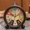 Retro European Style Pastoral Creative Alarm Clock Lazy Silent Student Alarm Clock Simple Bedside Small Alarm Clock Seat Table Clock