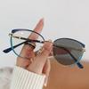 Fashion Vintage Anti Blue Light Photochromic Glasses Women Cat Eye Triangle Color Change Sunglasses Eye Protection