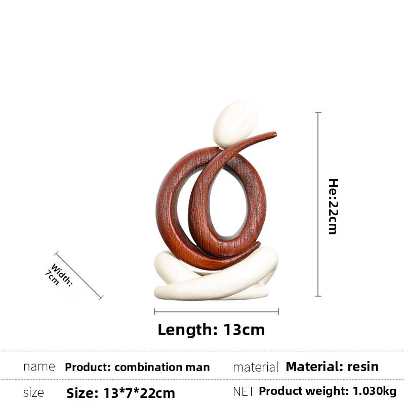 Creative Abstract Hollow Human Sculpture Art Sitting Cross-Legged Handicraft Wine Cabinet Decor Irregular Line Figure Statue
