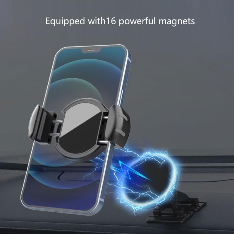 Suporte de Telefone Ajustável com Ímã Embutido Clipe Magnético Universal para Telefone Fixação Rápida para Pegada Segura Antiderrapante