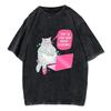 Cute Cat Time To Find Hyperfixations Tshirt Men Women Unisex Vintage Washed T-Shirt Streetwear Retro Cotton T Shirts
