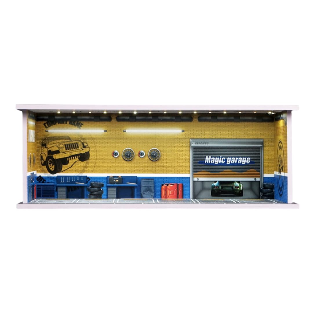 

Масштаб Модель Гаража Парковка Шоурум Пит Диорама Миниатюрный Автомобиль 1/64 (желтый) [Использовал]