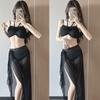 Thailand Ginger Yellow Niche Split Flower Bikini Island Vacation Slimming Hot Three-piece Swimsuit Women