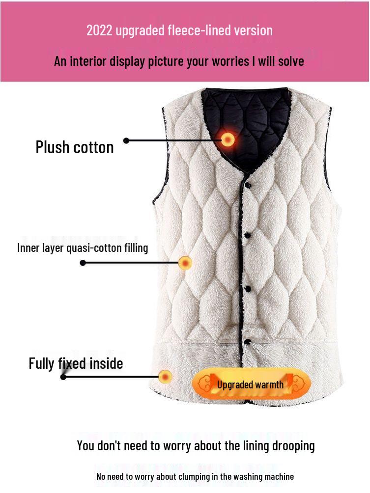 2025 Women's Autumn/Winter Sleeveless Down Vest - Short, Lambswool-Lined, Thickened, Plus Size, Slim Fit