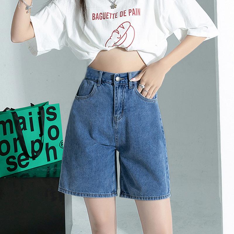 

Летние джинсовые шорты для женщин с высокой посадкой, облегающие, с прямыми штанинами, широкие, свободные шорты для велоспорта 2XL