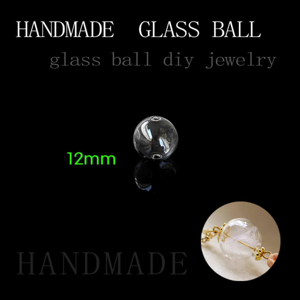 10Pcs Mini Empty Glass Ball Bottles Pendant Wish Findings Clear 12mm