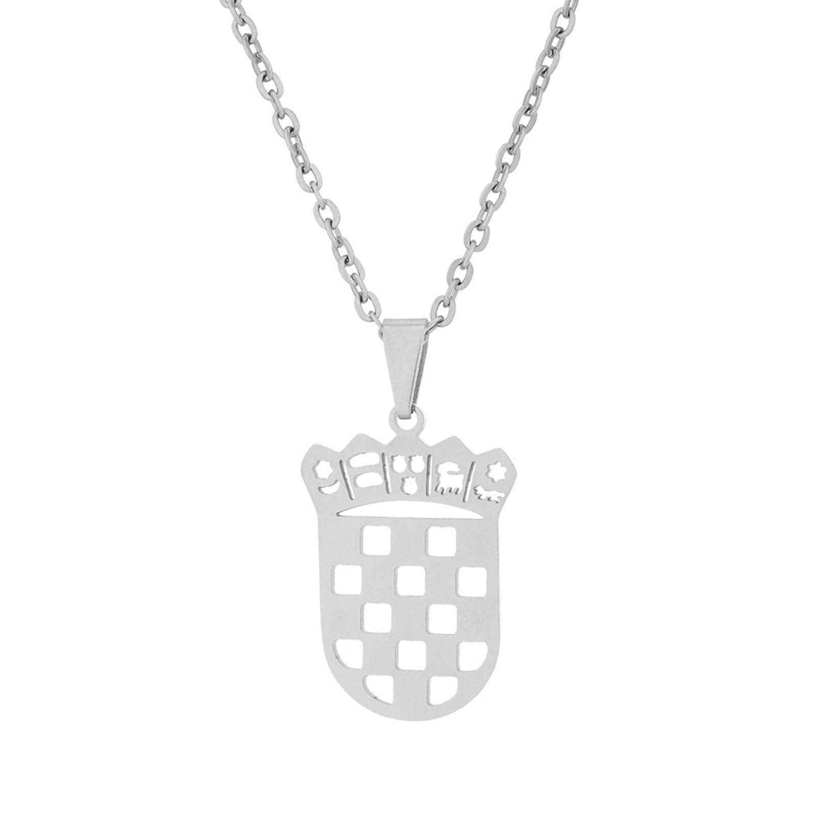 

Adjustable Croatian Necklace Rustproof Steel Croatia Badge Necklace Croatia Flag Pendant Ornament Hip Hop Charm Jewelry