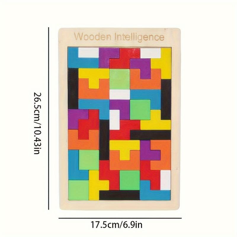 Wooden Tetris Puzzle for Kids Educational Tangram Toy