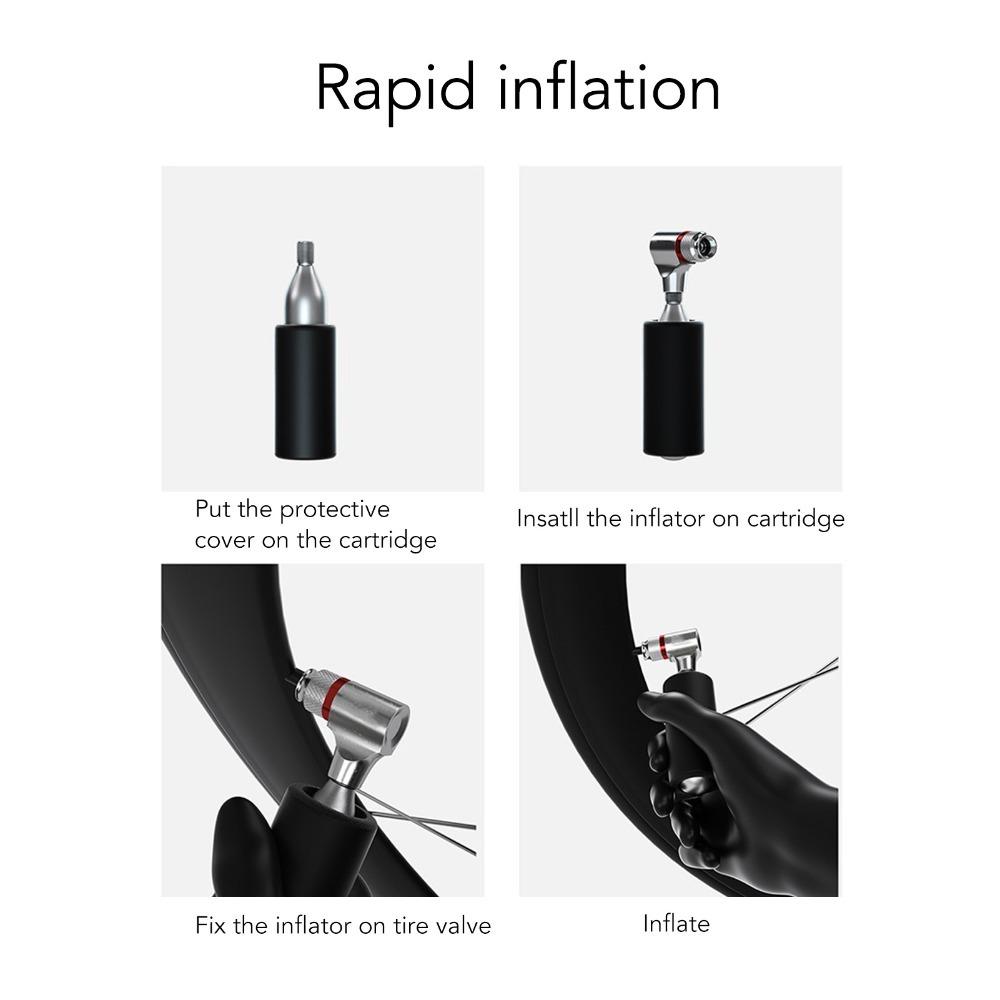 Aluminium Alloy Bike CO2 Inflator Black Bike Tire CO2 Adapter  Road Bikes, Mountain Bikes