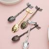 Zinc Zinc Zinc Alloy Dessert Spoon Twig Design Teaspoon Stirring Spoon Dragonfly Coffee Spoon  Cake