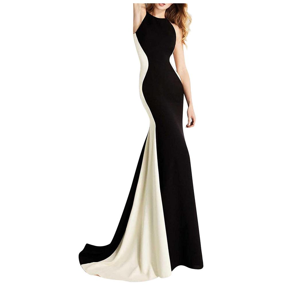 Banquete Vestido de noche Mujer Color a juego Sexy Slim Vestido de noche  anual comprar a buen precio — entrega gratuita, reseñas reales con fotos —  Joom