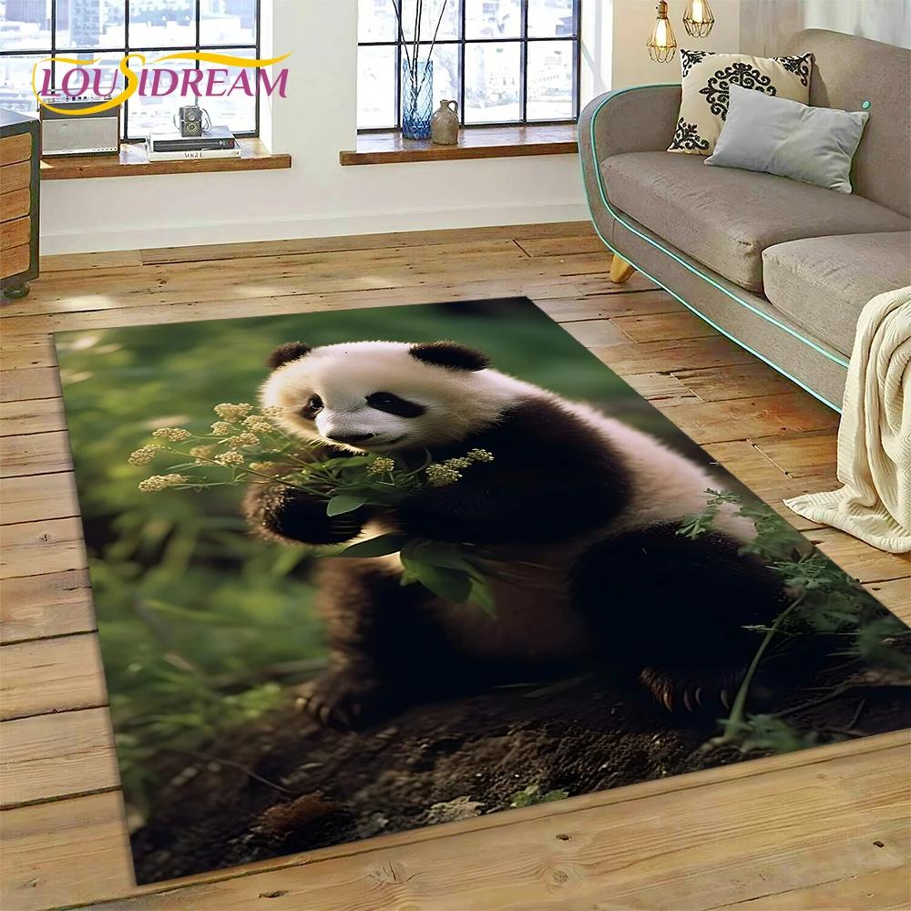 Cartoon Cute Panda Dream Animal 3D Rug Carpet for Living Room Bedroom Decor,Floor Mat Non-slip Decoration for Sofa Doormat Gift