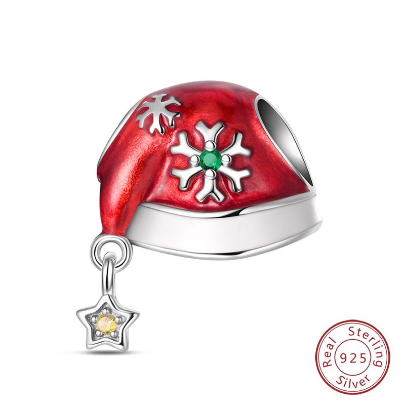 New Winter Charms Bead Copper Snowflake Snowman Penguin Deer Dangle Fit Bangle Bracelet Necklace Diy Jewelry