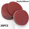20pcs Special Sandpaper Disk 4inch 100mm 40-2000Grit For Round Polishing Red Brown Sandpapers Set Abrasive Tools Accessories Set