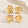 2025 New Jewelry Niche Twisted Geometric Line Design Ring Set Versatile Open Ring