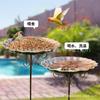 Retro-Vogelbad aus Eisen, Gartendeko und Blumentopf für draußen