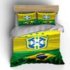Set Biancheria da Letto Calcio Bandiera del Brasile Copripiumino Federe Arredamento per la Casa (1 * Copripiumino 2 * Federe, senza piumino)