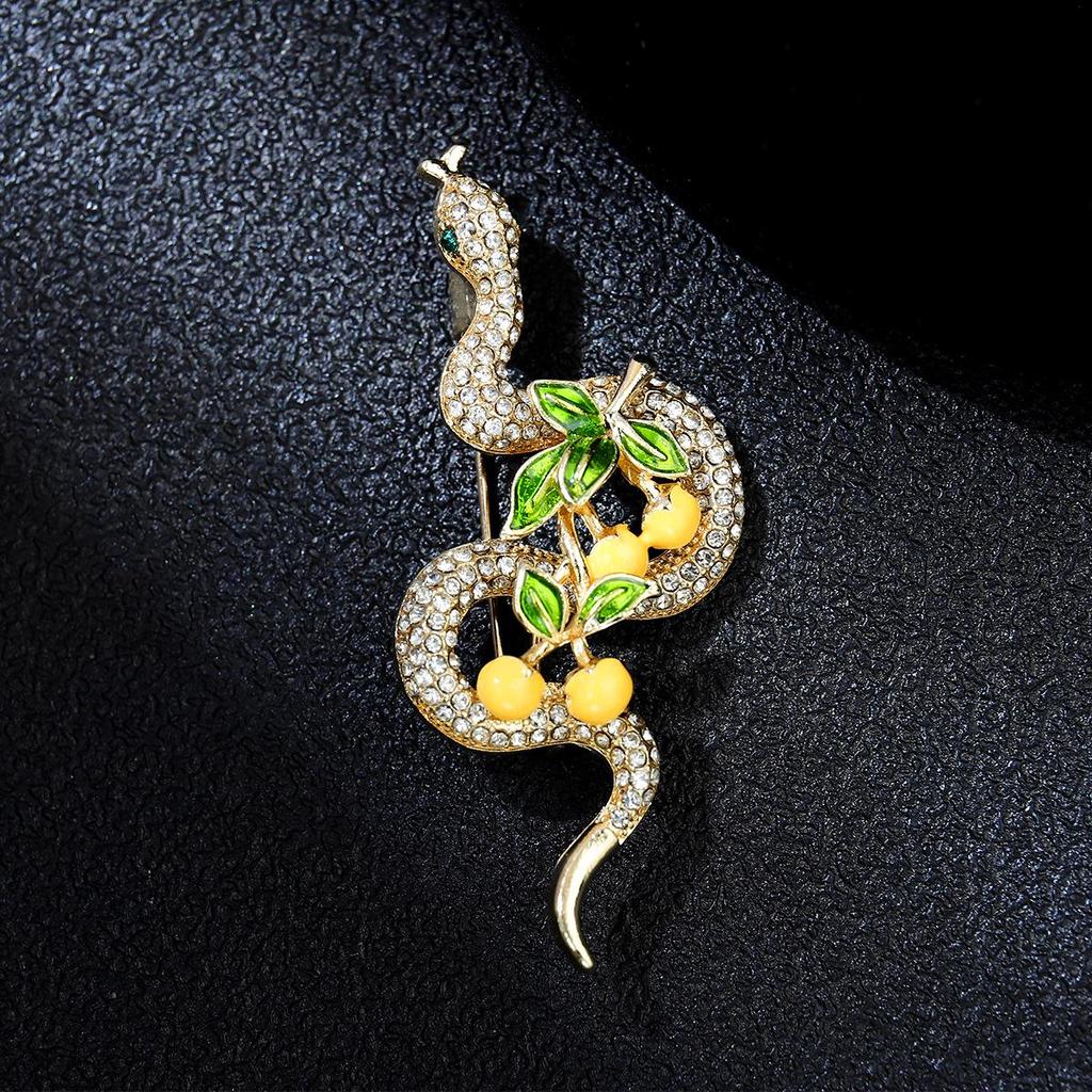 Halloween Retro Zodiac Snake Brooch - Enamel Pin Suit Accessory