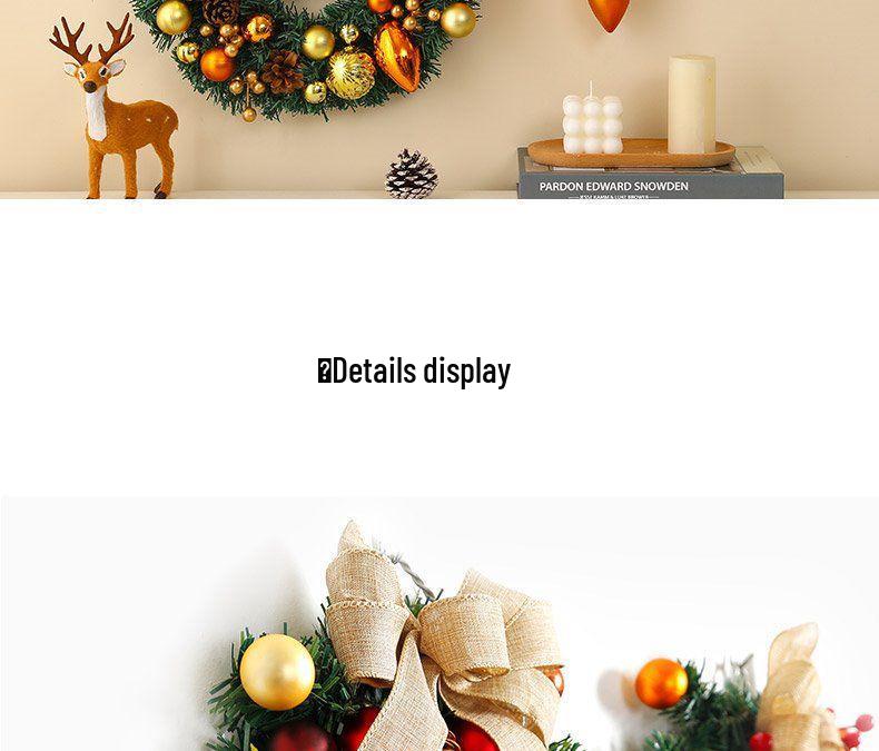 50CM Christmas Wreath & 2.7M Garland Set - Festive Door & Wall Decor