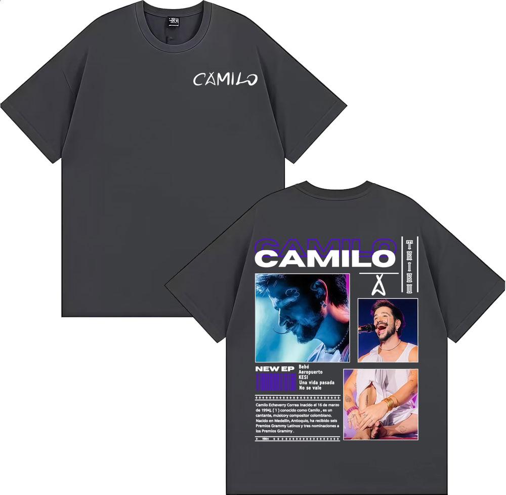 2025summer Singer Camilo Tribu Album Tour Graphic Tshirt Male Harajuku 90 S Retro Gothic Tshirt 100 Cotton Oversized Tshirt