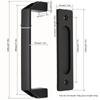 Dual-Sided Black Surface-Mounted Sliding Barn Door Handle