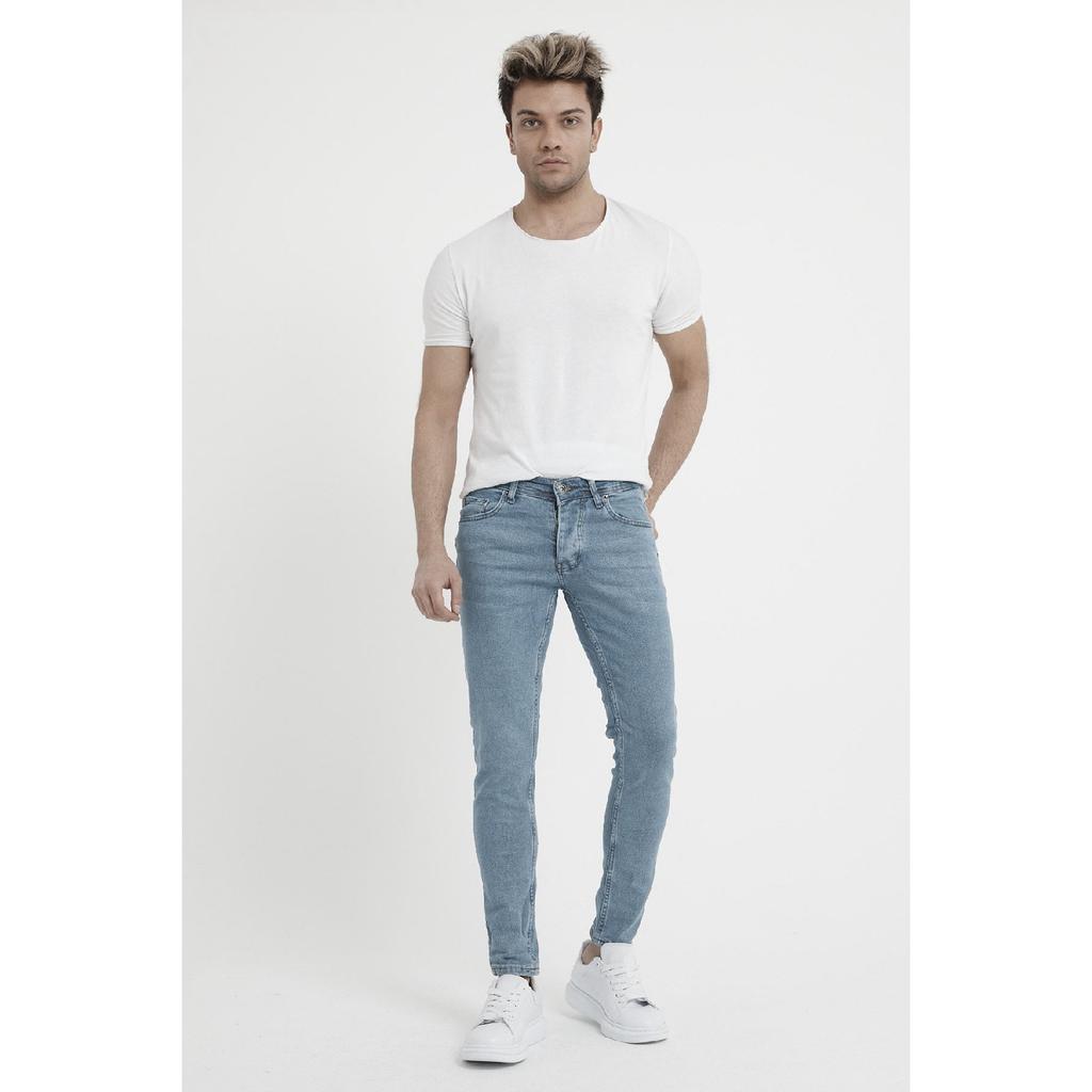 Men's Light Blue Slim Fit Lycra Skinny Leg Jeans