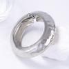 European and American Bracelets Simple and Fashionable Round Hammer Texture Alloy Spring Bracelet Versatile Casual Women