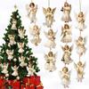 2D 12 Piece Set Of Victorians Angel Wooden Decoration Set  Traditional Holiday Home Window Decoration