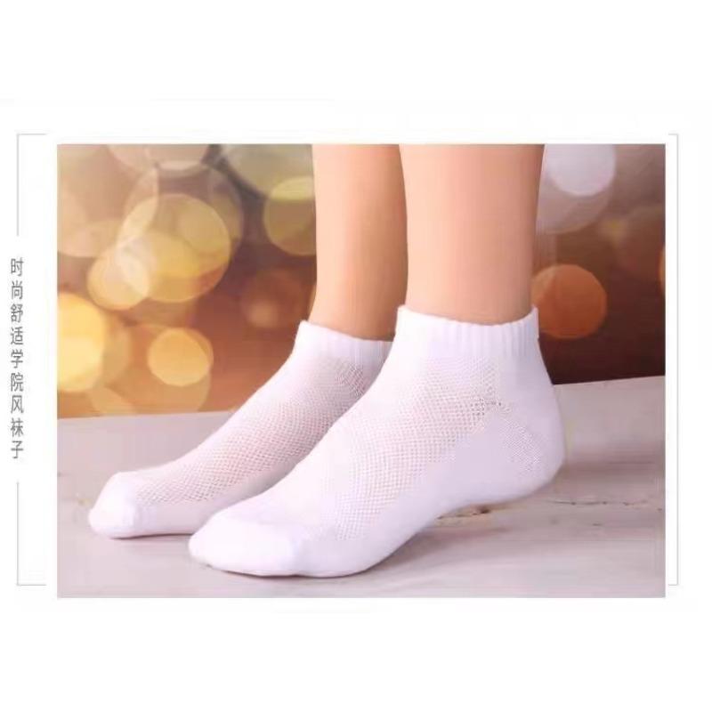 5 Pairs Women's Short Socks Cotton Summer Thin Section of The Trend of Low-top Short Socks Sweat-absorbing Breathable Comfortable Solid Colour Mesh
