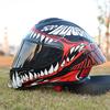 ORZ-Full Face Motorcycle Helmet Big Spoiler Design Unisex All Season DOT Standard ABS Lightweight Shockproof Bike Helmet