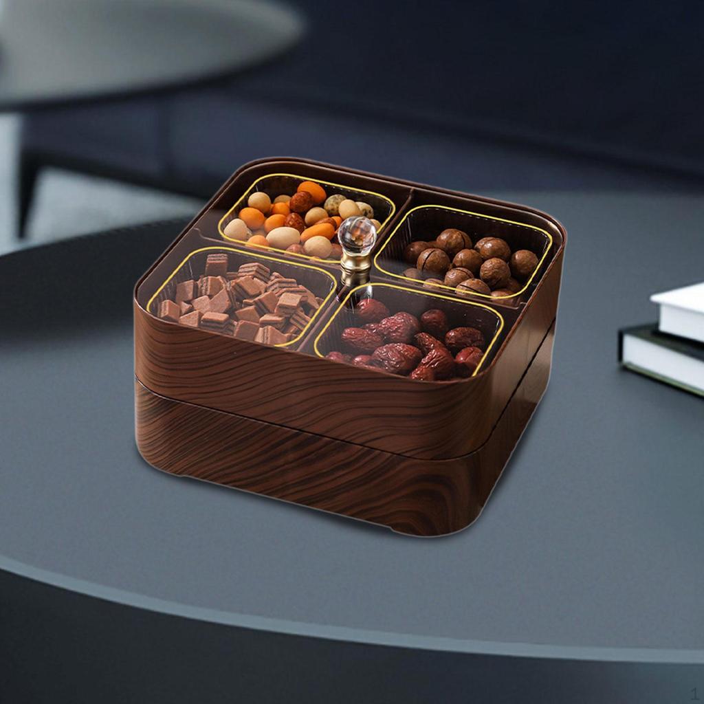Divided Serving Tray Candy And Dry 2 Tier Decorative Storage for Sweets,