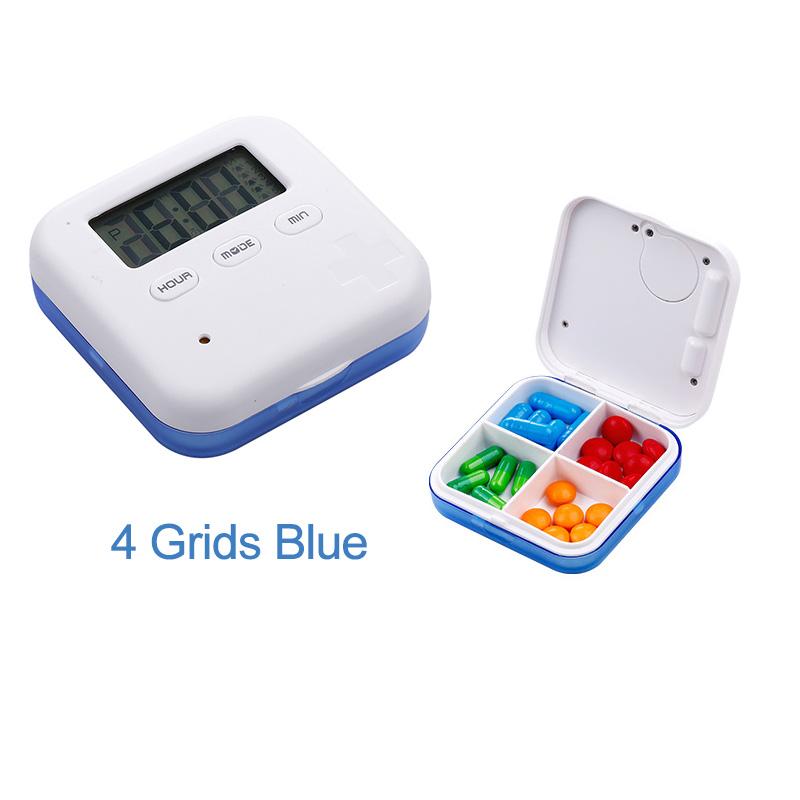 

Портативный электронный смарт-футляр для таблеток с будильником и напоминанием о приеме лекарств, планшет с таймером и напоминаниями, 4/6 отделений для таблеток