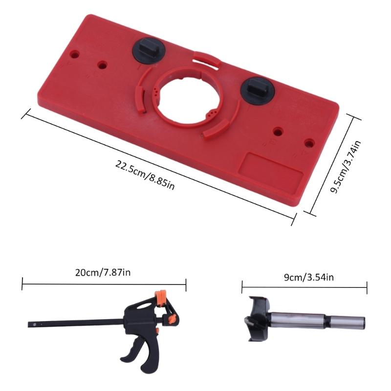 35mm Concealed Hinge Jig, Accurate Locking Hinge Drilling Jig Hole Guide Hole Puncher Locator Woodworking Tool