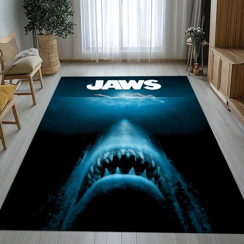 

Horror Movie Jaws Shark Living Room Non-Slip Area Rug Soft Carpet for Bedroom Kids Playroom Sofa,Home Decor Doormat Gift 40x60cm