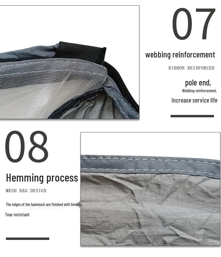 Anti-Roll Over Outdoor Camping Hammock with Mosquito Net & Automatic Spreader Bar