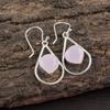Rose Chalcedony Gemstone Earrings, Handmade 925 Solid Sterling Silver Jewelry, Designer Silver Earrings Gift for Sister