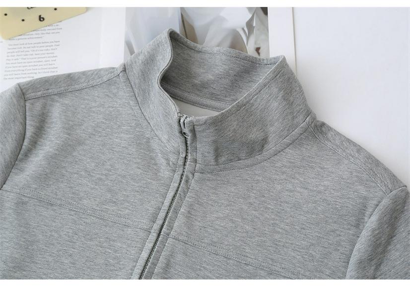 2026 Spring Plus Size Women's Long Sleeve Hoodie Cardigan with Double Zipper & Stand Collar - Style 7067
