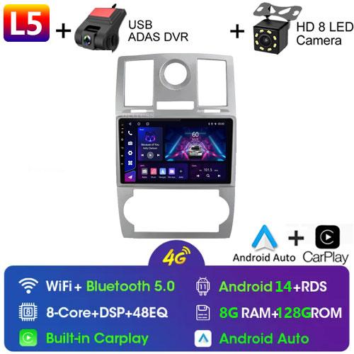 Car Radio Android 13 Carplay For CHRYSLER 300C 2004 - 2011 GPS Navigation Android Auto Stereo BT Wifi Video Bluetooth