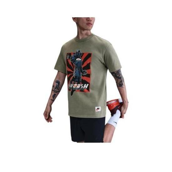 

Nike Men s Light Green Cotton Crew Neck Breathable Short-Sleeve T-Shirt EU XL зелений