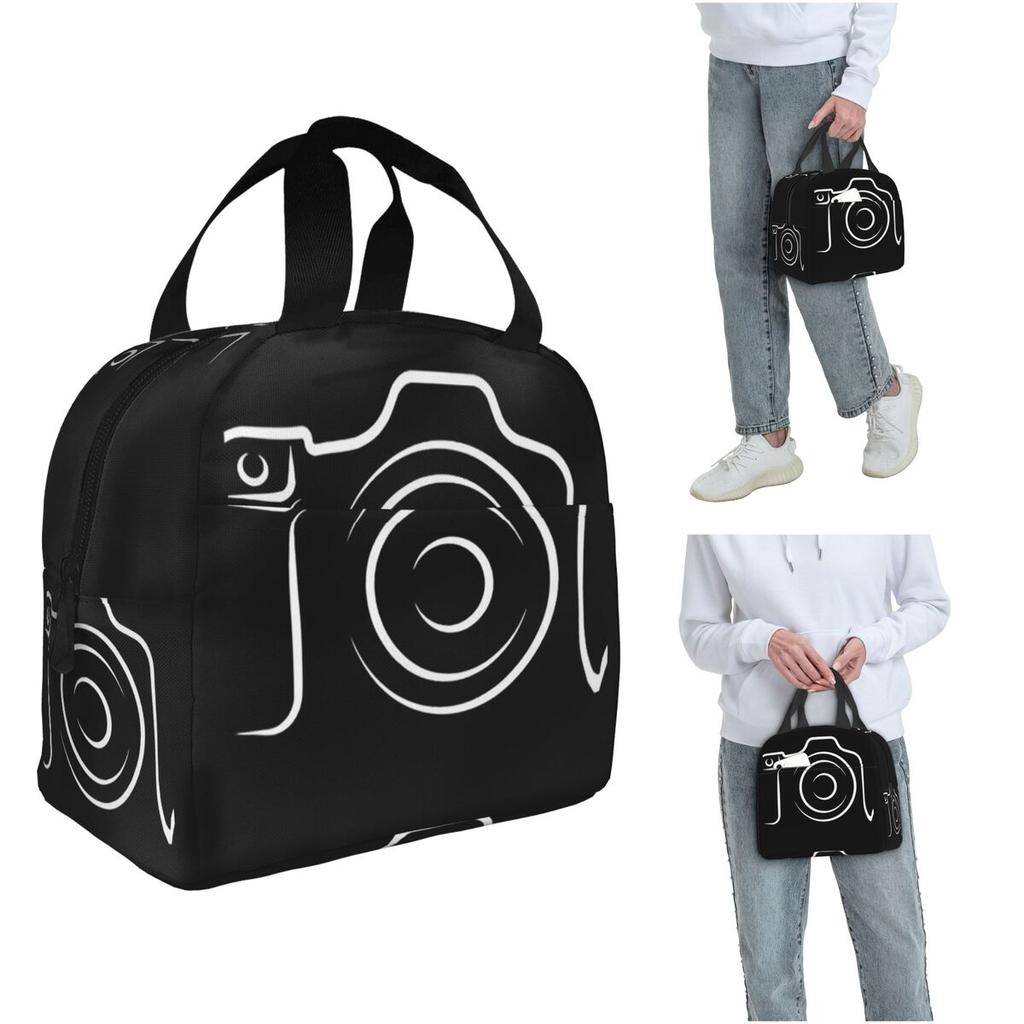 Photographer HeartBeat Photography Camera Insulated Lunch Bag for Women Kids Leakproof Food Boxes Thermal Lunch Box Tote