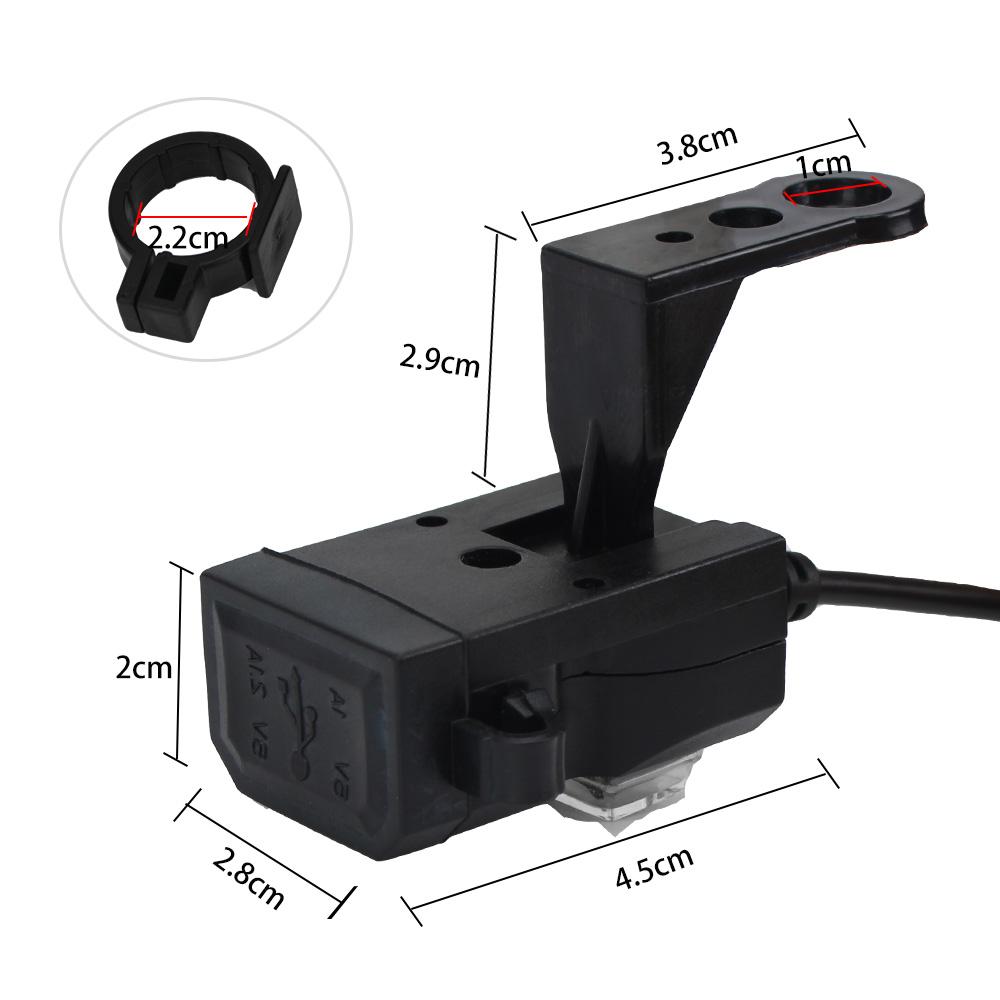 12V motocyklové USB nabíječky 3.0 zásuvka Duální porty pro telefon Mobilní 5V 3.1A napájecí adaptér Příslušenství pro motocykly Vodotěsné kryty