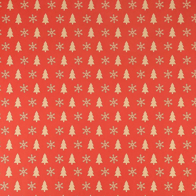 Christmas Gift Wrap: Thick Kraft Paper with Tree & Elk Design