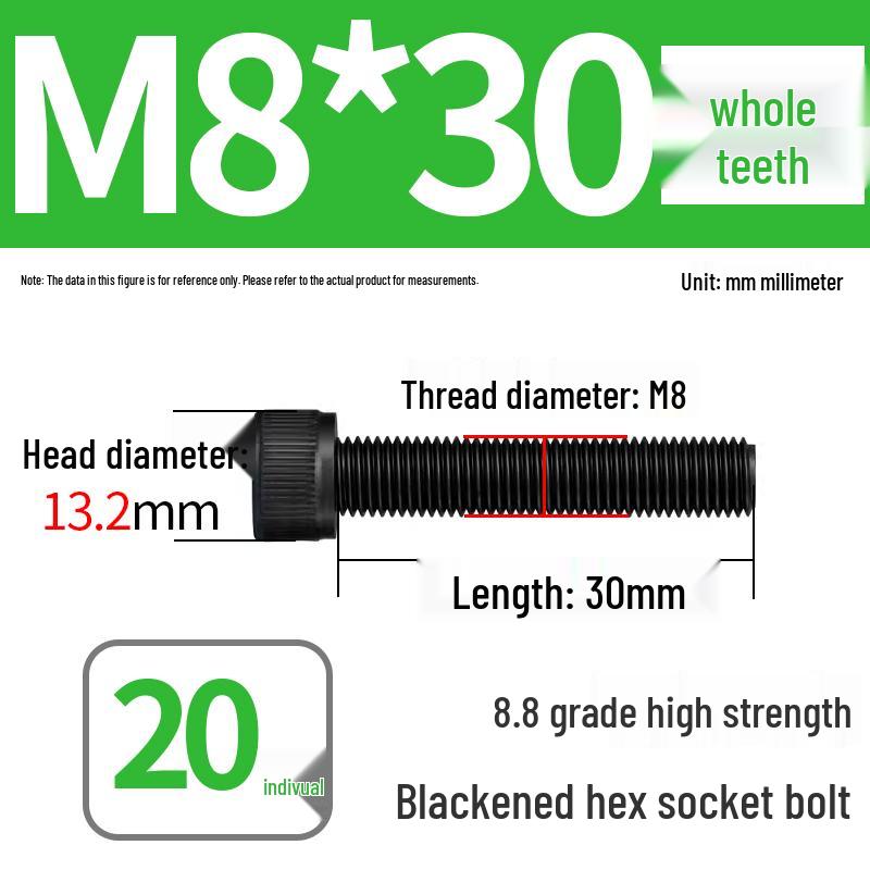 8.8 High-Strength Socket Head Cap Screw Bolt (M4-M20)